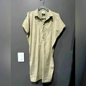Sara Roka Linen Button Shirt Dress Size Medium Women Italy Ret $590